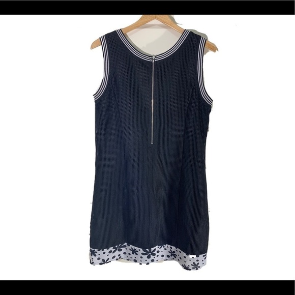 eric Alexandre Black Mesh Midi Dress Sleeveless Flower panel Hem 1/2 Back Zip - Picture 5 of 11